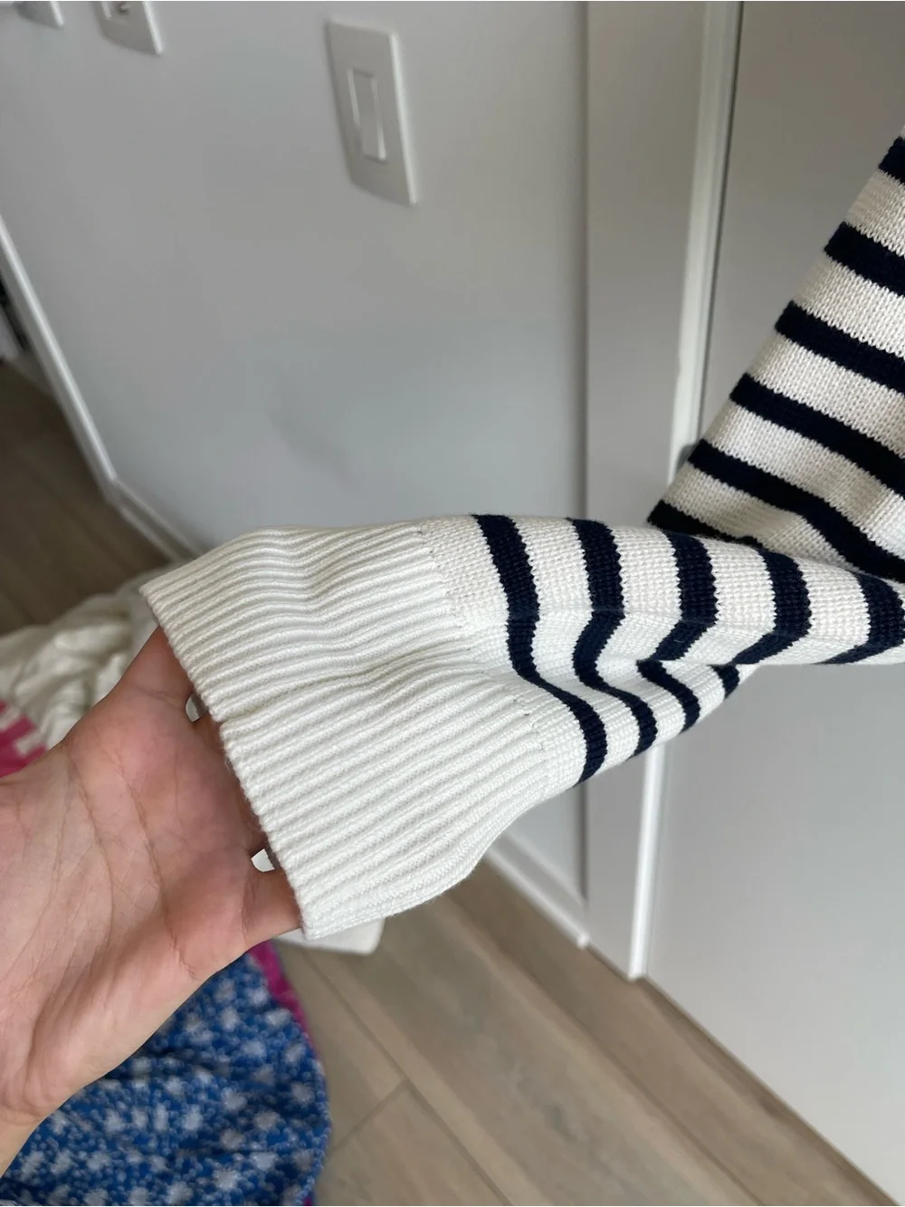 J.Crew Black & White Striped Button-Front Cotton Cardigan